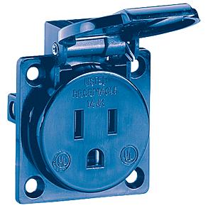 Actual product image Steffen Wet installation socket outlet USA/KANADA (15A/125V) without seal IP54 bl