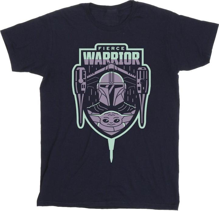 Actual product image Star Wars Mens The Mandalorian Fierce Warrior Patch T-Shirt (3XL)