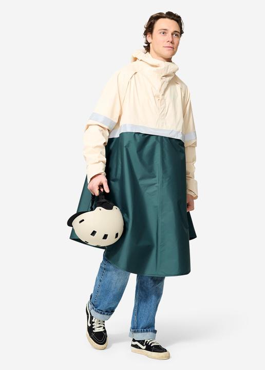 Actual product image Btwin Fahrrad Regenponcho City 540 Sichtbarkeit bei Nacht khaki/beige (M/L)
