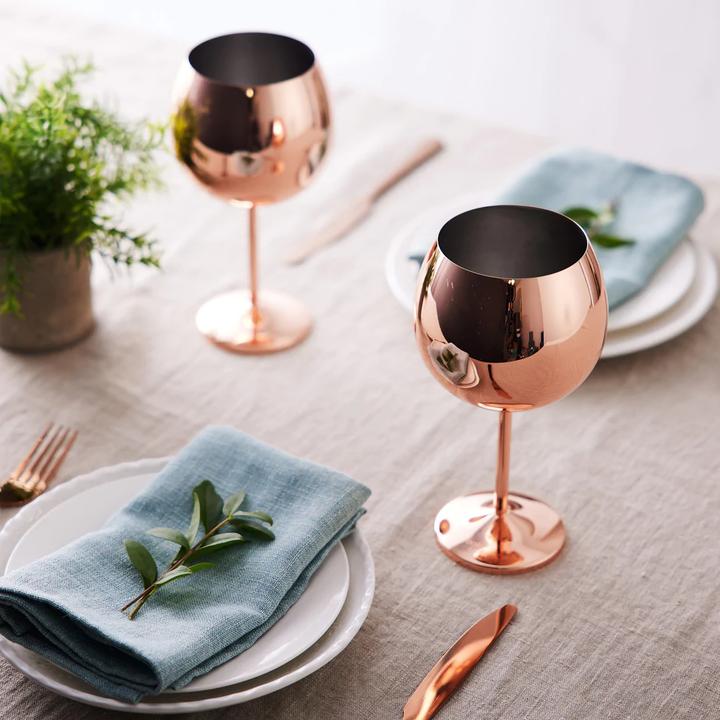 Actual product image Oak & Steel Stainless steel gin glasses rose gold set of 4 (7 dl, 4 x, Gin glasses)