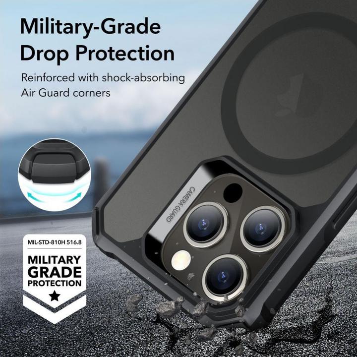 Actual product image ESR Air Armor Halolock Magsafe Iphone 15 Pro Max Frosted Black (Apple iPhone 15 Pro Max)