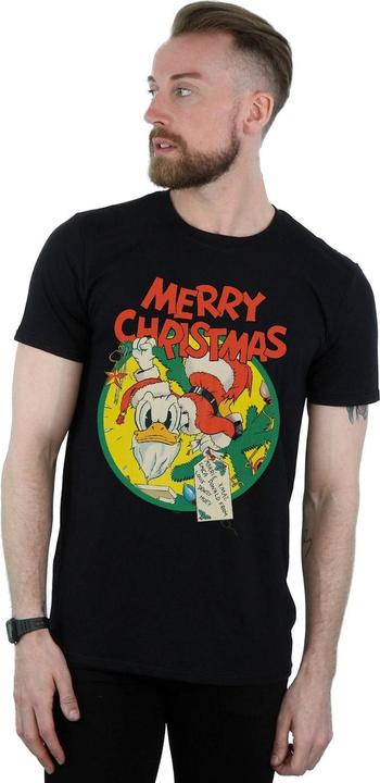 Actual product image Disney Mens Donald Duck Merry Christmas T-Shirt (S)