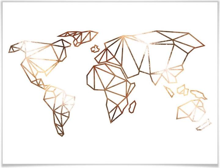 Actual product image Trenddeko Origami World Map - Copper Optics (80 x 60 cm)