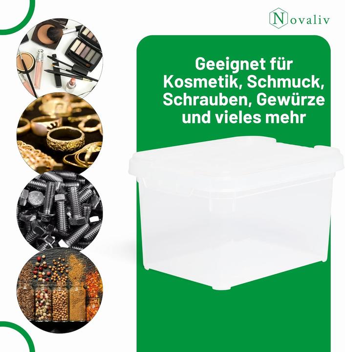 Immagine prodotto Novaliv 2x Aufbewahrungsboxen mit Deckel klein 2 L transparente Nestbar stapelbare Plastikboxen mit (2 l)