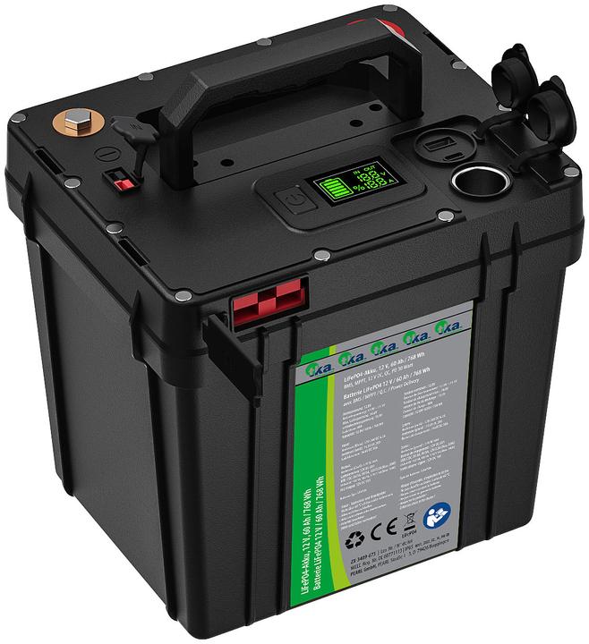 Image du produit TKA Batterie LiFePO4 avec panneau solaire de 60 watts, 12 V, 60 Ah / 768 Wh (60 W, 7.33 kg)