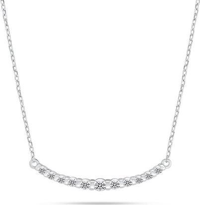 Actual product image Brilio Silver - Decent Silver Petals Necklace with Pink Opal NCL165WP