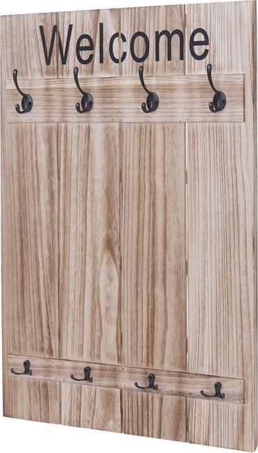 Actual product image Mendler Wall coat rack Welcome, Shabby Look Vintage, 91x60cm - natural brown