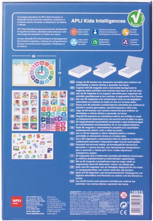 Actual product image Apli Magnetic game "The Hours", with magnetic holder (Norwegian)