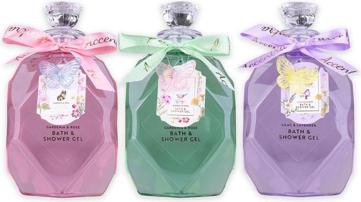 Accentra Duschgel BELLE SPA in Flasche mit rosenförmigem Verschluss und Schmetterlingsanhänger (550 ml)