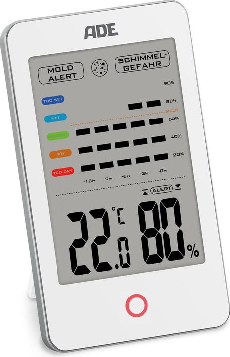 Produktbild ADE Thermo-/Hygrometer digital Weiss, Funktionen
