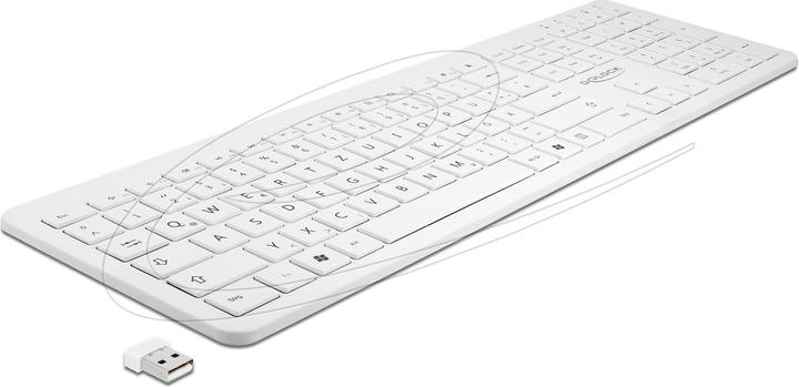 Produktbild Delock USB Tastatur 2,4 GHz kabellos weiss (flach) (DE, Kabelgebunden)