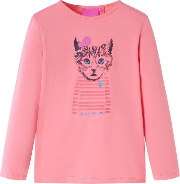 VidaXL Kinder-Langarmshirt Rosa 128,Material: 95 % Baumwolle. 5 (128)