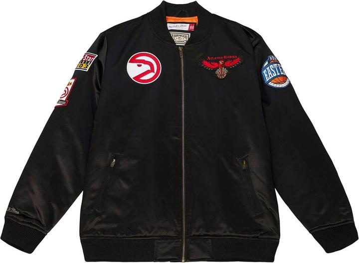 Actual product image Mitchell & Ness M&N Satin Bomber Jacket - FLIGHT Atlanta Hawks - M (M)