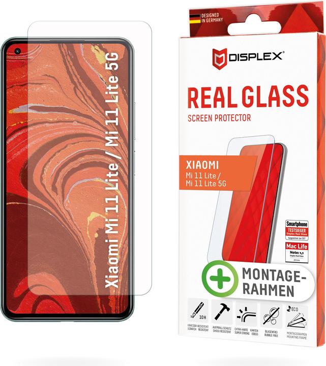 Displex Real Glass, 2D Panzerglas (1 Stück, Xiaomi Mi 11 Lite, Xiaomi Mi 11 Lite 5G, Xiaomi 11 Lite 5G NE)