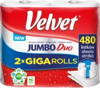Actual product image Velvet -Jumbo -Duo paper towels, 2 rolls