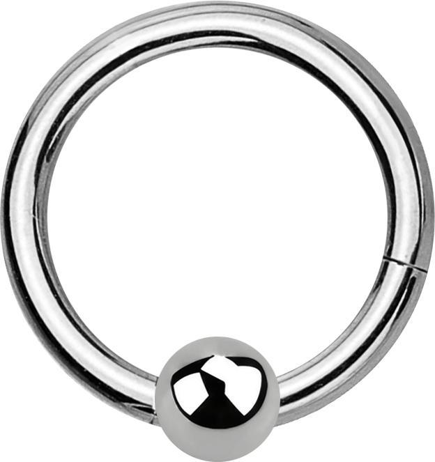 Produktbild Star Piercing Micro Segmentring klappbar silber mit Kugel (Titan G23, ohne Messing)