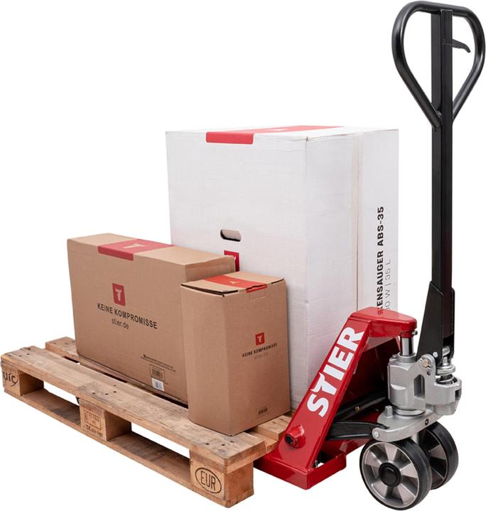 Immagine prodotto Stier Transpallet, portata 2500 kg, lunghezza delle forche 1150 mm, pneumatici in gomma