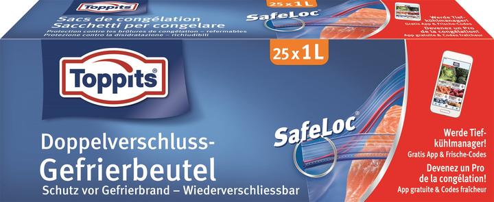 Produktbild Toppits Doppelverschluss-Gefrierbeutel SafeLoc (25 x)