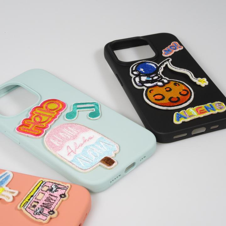 Produktbild PhoneLook Sticker Aufkleber für Handy/Tablet/Computer 3D gestickt Schlaufe rosa