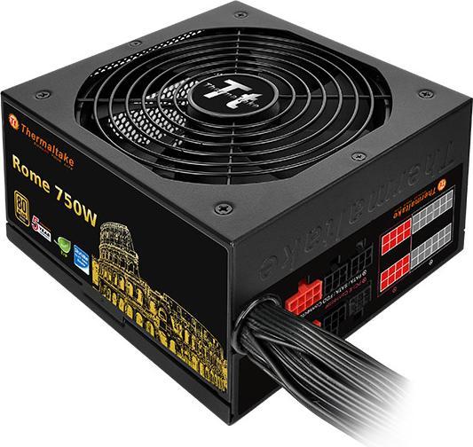 Produktbild Thermaltake Rome 750W Netzteil 80Plus GOLD zertifiziert 14cm Luefter, ATX 12V V2.3 u. EPS 12V, flache Kabel,... (750 W)