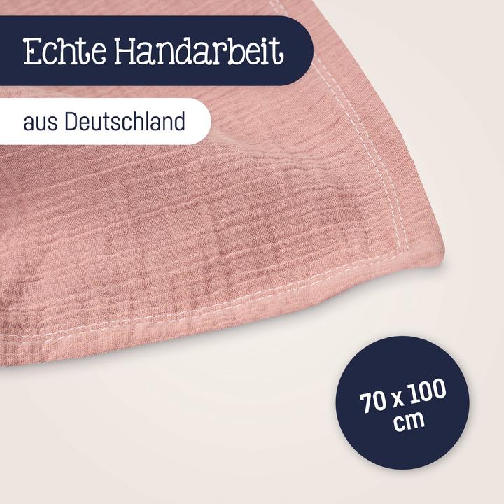 Actual product image Julius Zöllner Cuddly blanket muslin 70/100, Dusty Rose (70 x 100 cm)