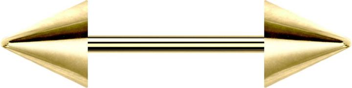 Actual product image Star Piercing Gold-plated micro barbell with two cones (Surgical steel 316L, without brass)