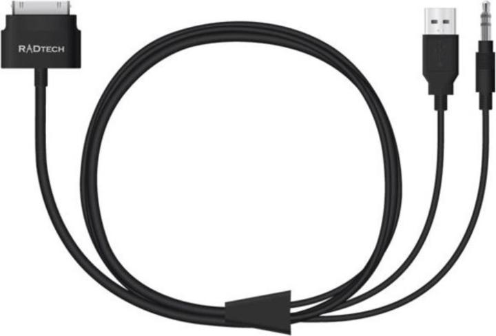 Produktbild RadTech ProCable 30 Pin Dock Connector auf USB- und 3.5mm Stereo Klinkenstecker (1.14 m, 3.5mm Klinke (AUX))