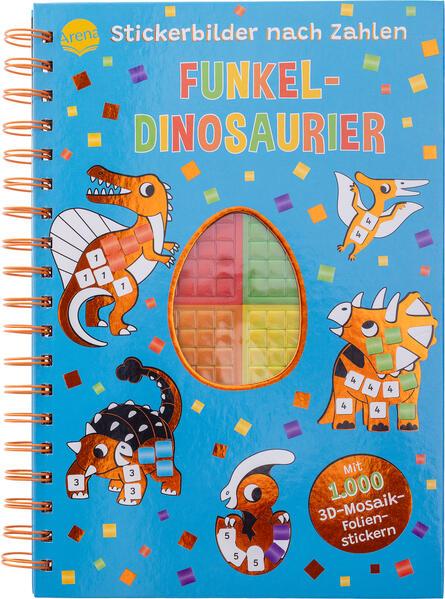 Actual product image Arena Stickerbilder nach Zahlen – Funkel-Dinosaurier (Mit 1.000 3