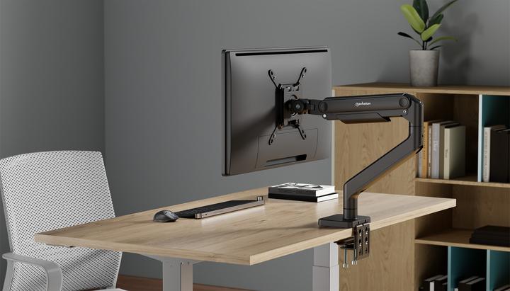 Actual product image Manhattan Desk mount with mechanical spring and particularly high load capacity for one monitor, aluminium (Table, 49")