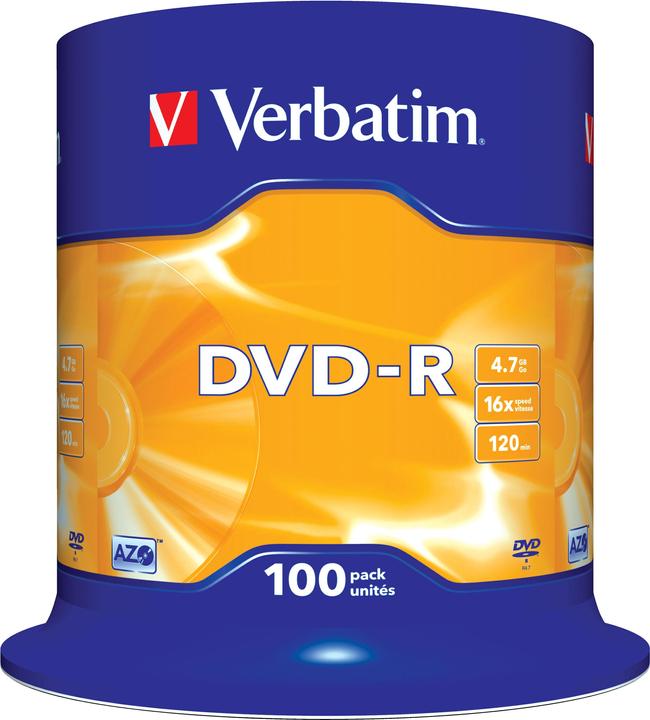Verbatim DVD-R, 16x, 4.7GB, 100 spindle (100 x)