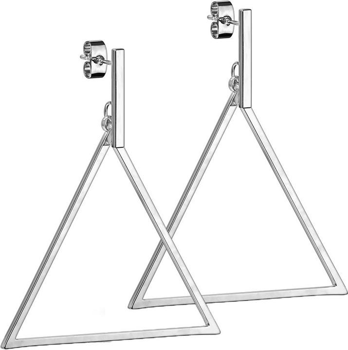 Star Piercing Ohrstecker silber Balken Anhänger Dreieck (ohne Messing, Chirurgenstahl 316L)
