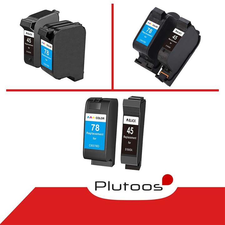 Image du produit Plutoos HP 45XL HP 78XL Cartouches XXL compatibles, jeu de 2 BK+CL (CF, CL)