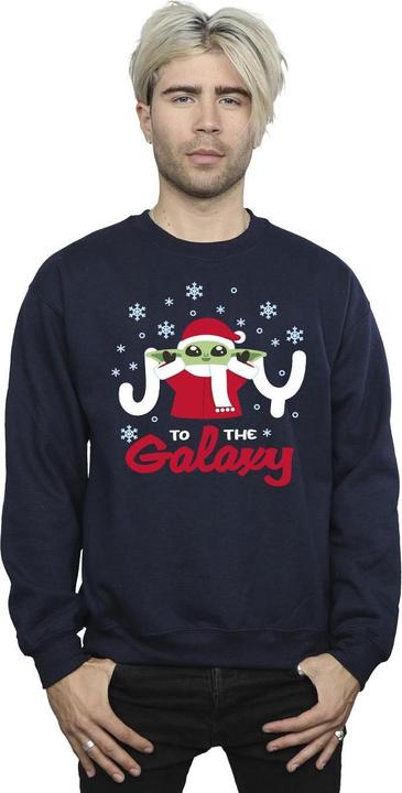 Actual product image Star Wars Mens The Mandalorian Joy To The Galaxy Sweatshirt (L)