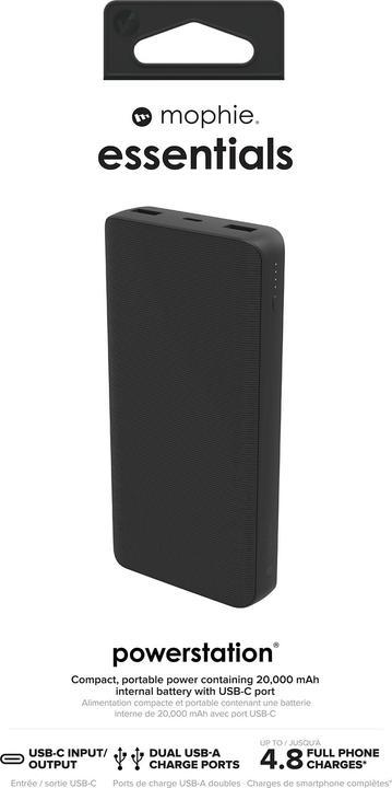 Actual product image mophie Essential (20000 mAh, 20 W, 20 Wh)