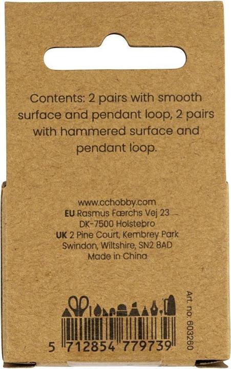 Image du produit Creativ Company Ohrring 2 x 2 Paar, Versilbert, Material: Messing (Laiton)