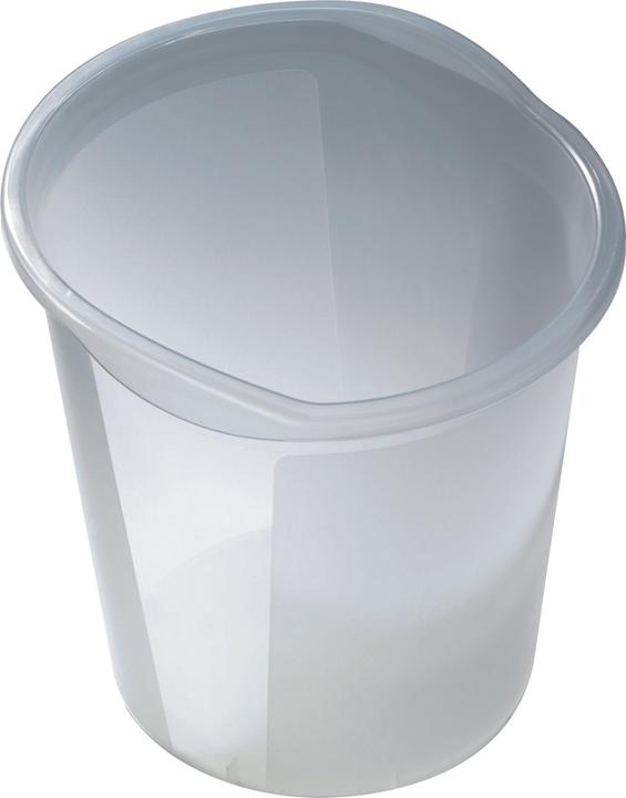 Image du produit Helit Corbeille à papier Economy Transparent, 13 litres, PP, blanc, design transparent, brillant, rond (13 l)