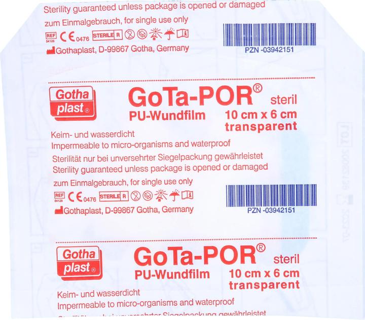 Produktbild Gothaplast GoTa-POR steril 10 cm x 6 cm transparent PU-Wundfilm, 1 St. Pflaster (1 x)