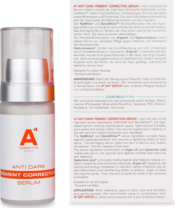 Immagine prodotto A4 Health and Beauty Siero correttivo anti pigmento scuro (30 ml)