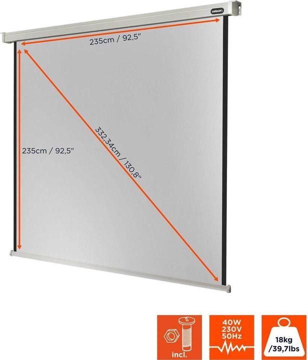Immagine prodotto Celexon Motore professionale, schermo, 1:1 (131.10", 1:1)