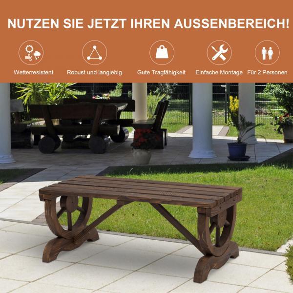 Produktbild Outsunny Sitzbank im Wagenrad-Design