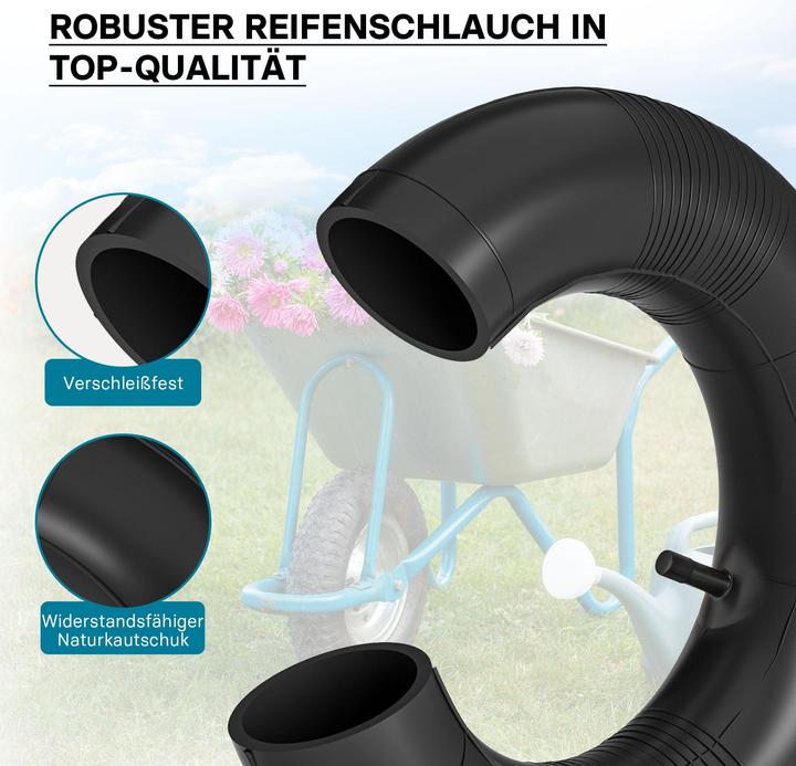 Actual product image Wiltec Standard inner tube for wheelbarrow size 400x100 4.00-8