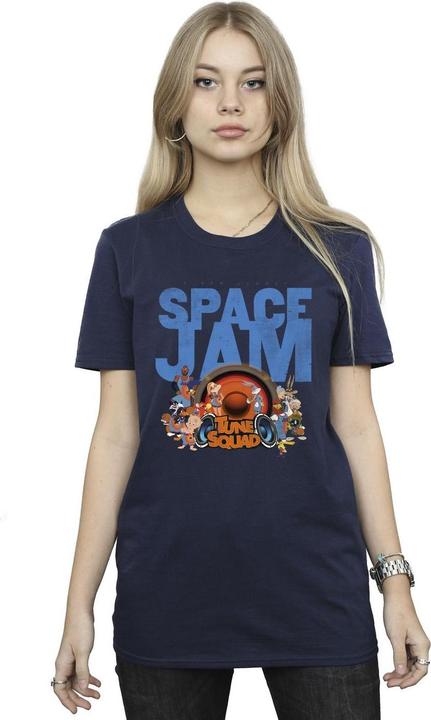 Actual product image Space Jam Womens/Ladies Tune Squad Cotton Boyfriend T-Shirt (XL)