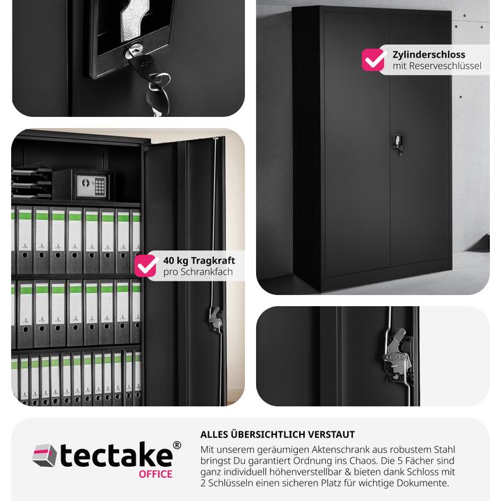 Image du produit tectake Armoire de classement (80 x 40 x 180 cm)