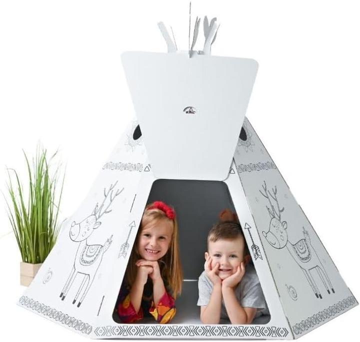 Image du produit Extralink Tente de jeu Tipi en carton à peindre et à jouer