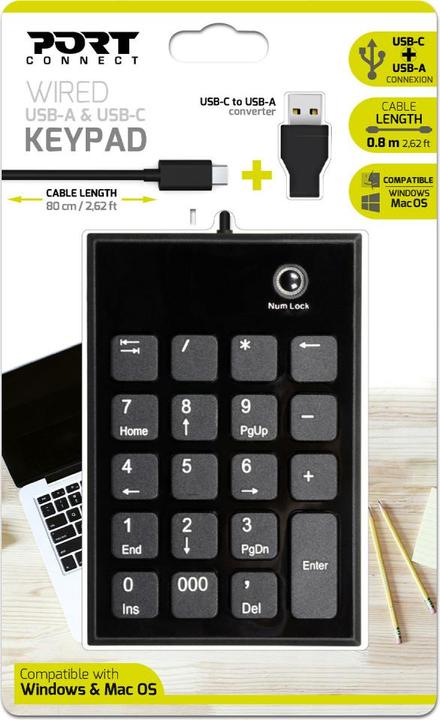 Immagine prodotto Port Designs 900801 Tastiera numerica Notebook USB (Tastierino numerico, Cablato)