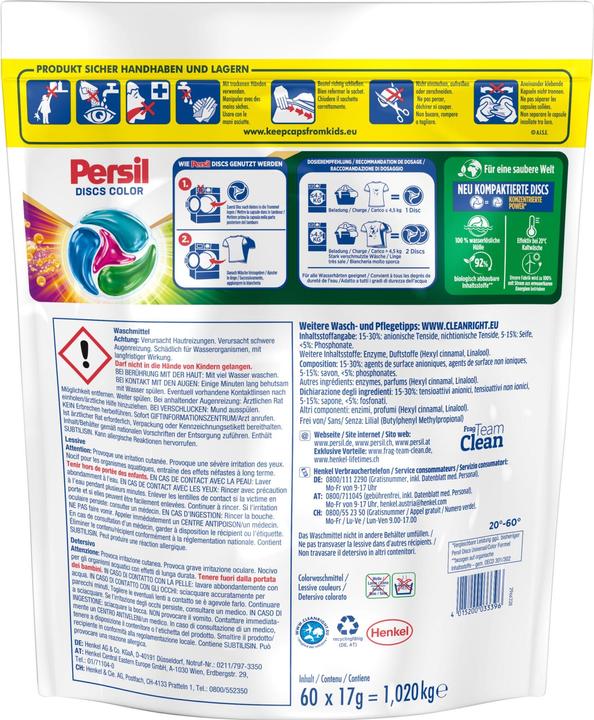 Productafbeelding Persil Kleurschijven 60Wl (60 Wascycli, Tabs)