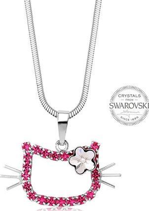 Levien GirlÂ's Necklace Kitty with Flower Rose