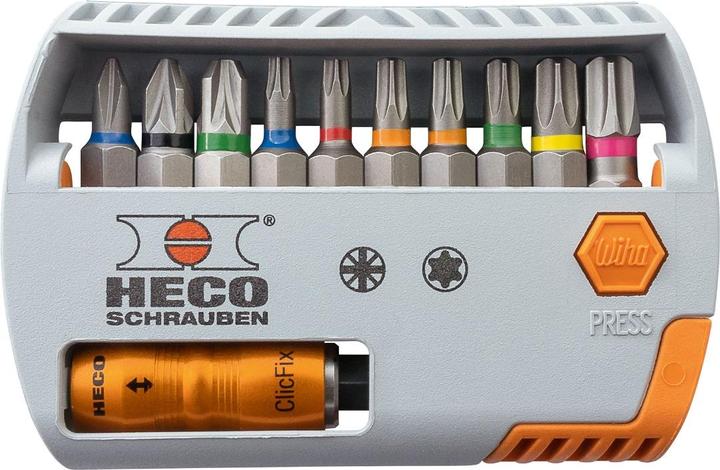Heco Bit-Selector HECO- und Pozi-Drive mit Farbkodierung 11-tlg.