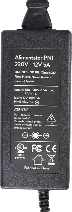Produktbild PNI 230V - 12V 5A 60 Watt Netzteil für Überwachungskameras und DVR