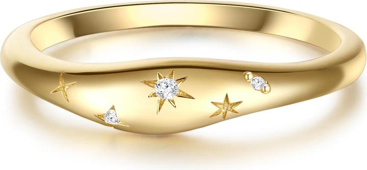 Image du produit Glanzstücke München Femme étoile argent sterling zirconium or jaune - 30342 (48, Argent 925)